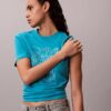 T-shirt classica con logo glitterato T-shirt classica con logo glitterato