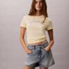 T-shirt classica con logo in feltro T-shirt classica con logo in feltro