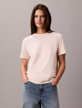 T-shirt classica con logo in feltro