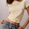 T-shirt classica con logo in feltro T-shirt classica con logo in feltro