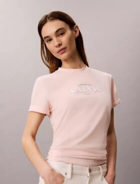 T-shirt classica con logo in grassetto