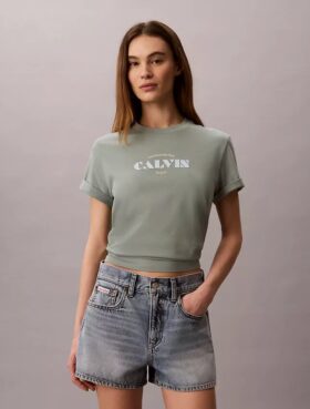 T-shirt classica con logo in grassetto