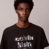 T-shirt classica con logo in ombreggiatura