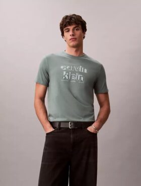 T-shirt classica con logo in ombreggiatura