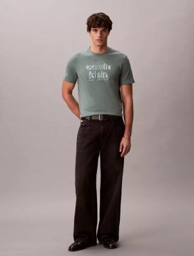 T-shirt classica con logo in ombreggiatura