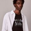 T-shirt classica con logo in ombreggiatura