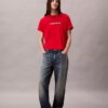 T-shirt classica con logo ricamato T-shirt classica con logo ricamato