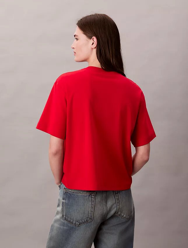 T-shirt classica con logo ricamato T-shirt classica con logo ricamato