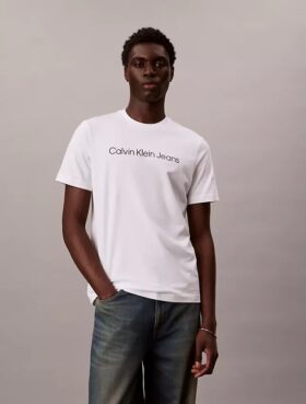 T-shirt classica con logo stampato a caldo