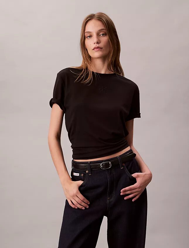 T-shirt classica con logo Supima Cotton T-shirt classica con logo Supima Cotton