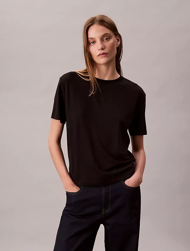 T-shirt classica con logo Supima Cotton T-shirt classica con logo Supima Cotton