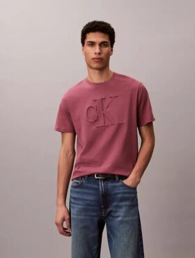 T-shirt classica con Monogram in rilievo