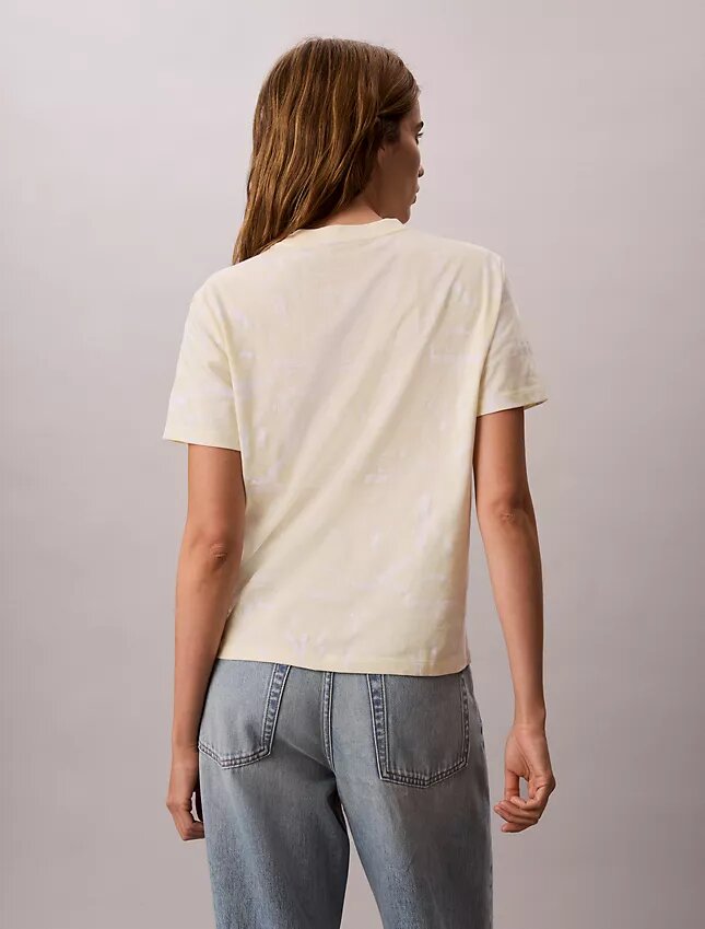 T-shirt classica con Monogram sbiadito su tutta la superficie T-shirt classica con Monogram sbiadito su tutta la superficie