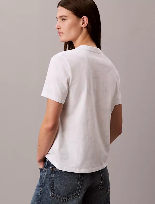 T-shirt classica con Monogram sbiadito su tutta la superficie T-shirt classica con Monogram sbiadito su tutta la superficie