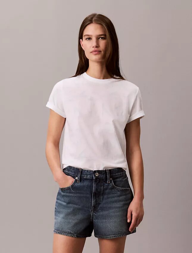 T-shirt classica con Monogram sbiadito su tutta la superficie T-shirt classica con Monogram sbiadito su tutta la superficie