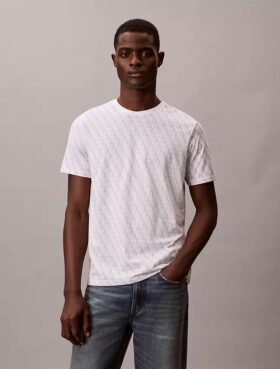 T-shirt classica con Monogram su tutta la superficie in cotone Liquid Touch