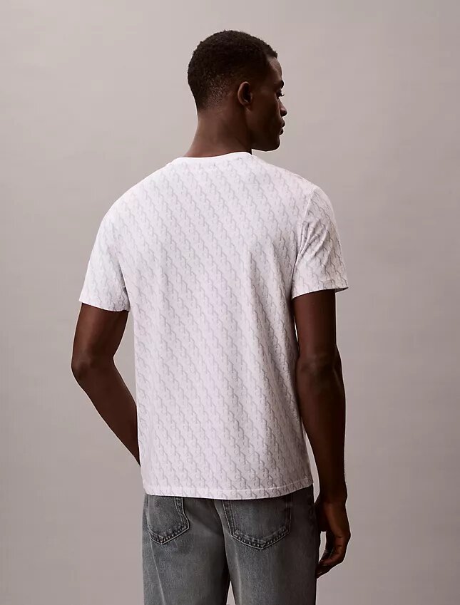T-shirt classica con Monogram su tutta la superficie in cotone Liquid Touch T-shirt classica con Monogram su tutta la superficie in cotone Liquid Touch