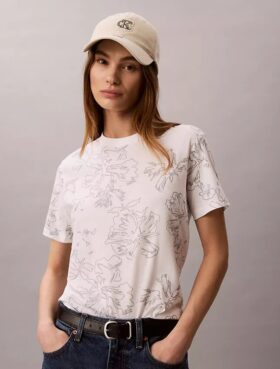 T-shirt classica con stampa floreale