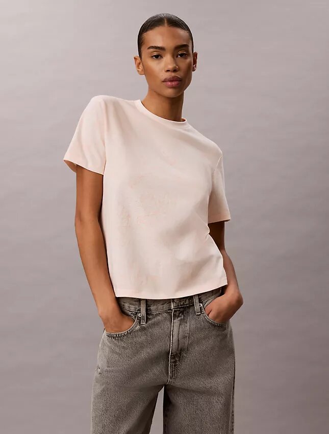 T-shirt classica con stampa floreale T-shirt classica con stampa floreale