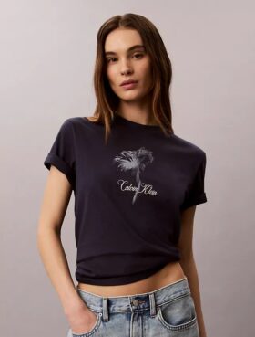 T-shirt classica con stampa floreale