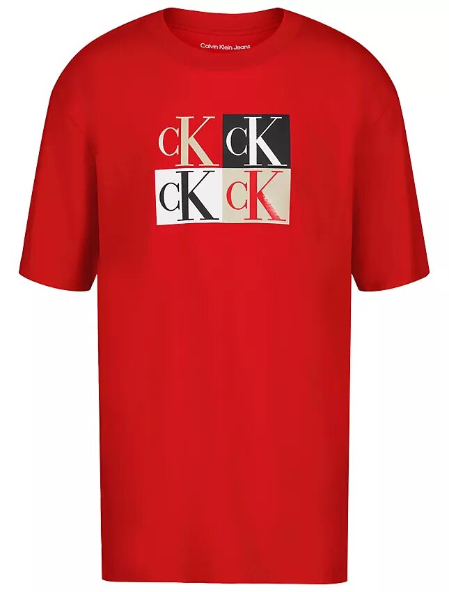 T-shirt classica da bambino con grafica Monogram a blocchi di colore T-shirt classica da bambino con grafica Monogram a blocchi di colore