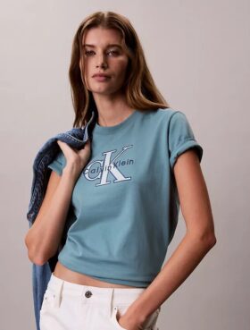 T-shirt classica Monologo bicolore