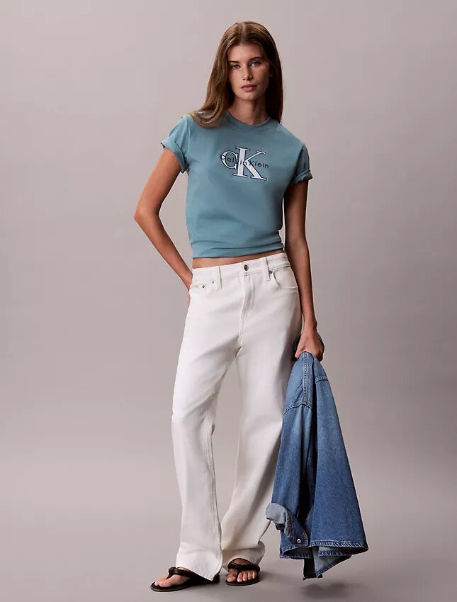T-shirt classica Monologo bicolore T-shirt classica Monologo bicolore