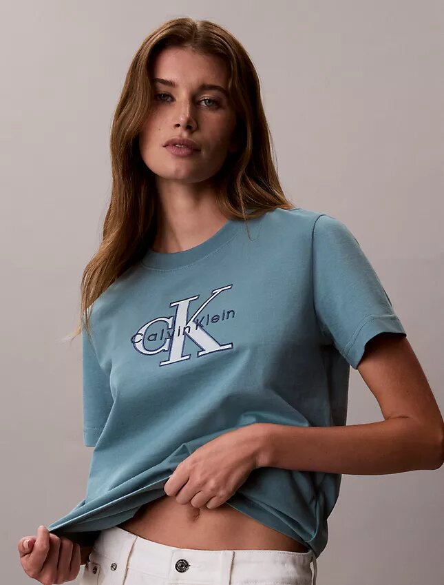 T-shirt classica Monologo bicolore T-shirt classica Monologo bicolore