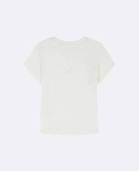 T-shirt classica Monologo in tessuto per bambine