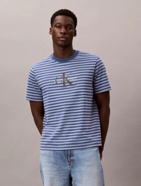 T-shirt comoda a righe con Monogram