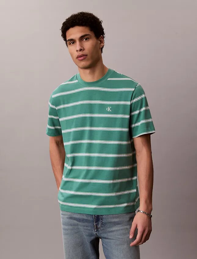 T-shirt comoda a righe con Monogram T-shirt comoda a righe con Monogram