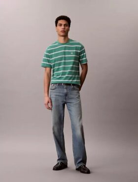 T-shirt comoda a righe con Monogram