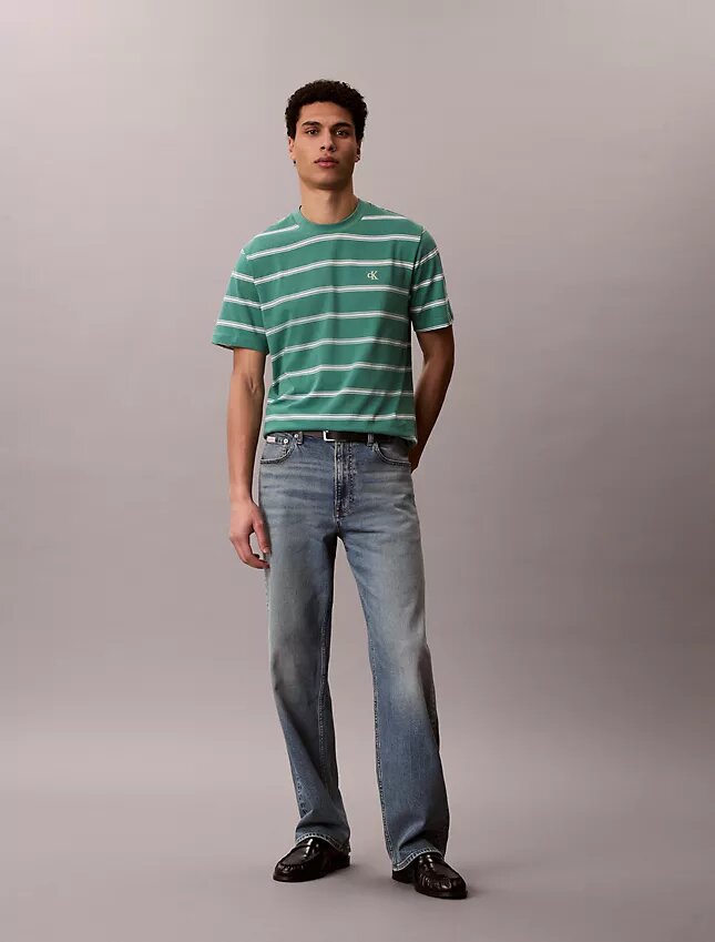T-shirt comoda a righe con Monogram T-shirt comoda a righe con Monogram