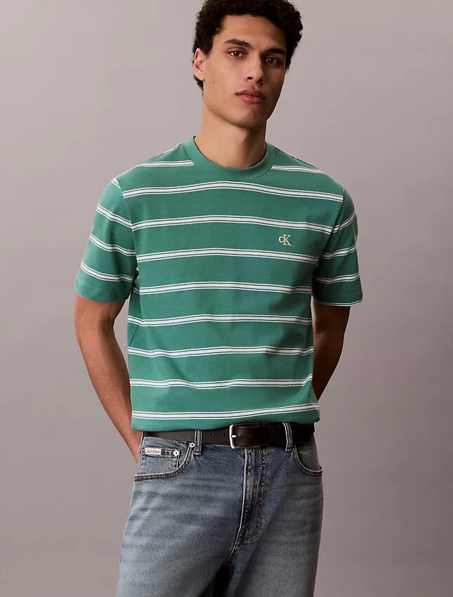 T-shirt comoda a righe con Monogram T-shirt comoda a righe con Monogram