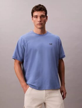 T-shirt comoda con logo grafico in piqué rinfrescante