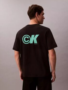 T-shirt comoda con logo grafico in piqué rinfrescante