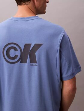 T-shirt comoda con logo grafico in piqué rinfrescante
