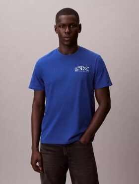 T-shirt comoda con logo Monogram metallico