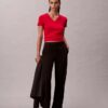 T-shirt comoda con scollo a V in cotone Liquid T-shirt comoda con scollo a V in cotone Liquid