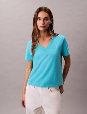 T-shirt con scollo a V e Monogram