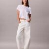 T-shirt corta squadrata con logo in script T-shirt corta squadrata con logo in script