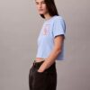 T-shirt corta squadrata con logo in script T-shirt corta squadrata con logo in script