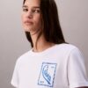 T-shirt corta squadrata con logo in script T-shirt corta squadrata con logo in script