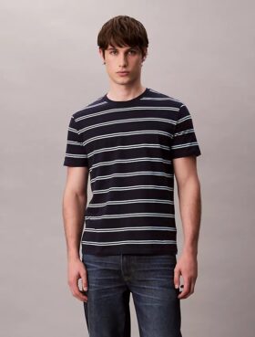 T-shirt girocollo a righe Liquid Touch