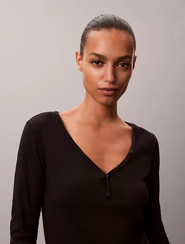 T-shirt Henley in cotone Cotton Stretch a costine T-shirt Henley in cotone Cotton Stretch a costine