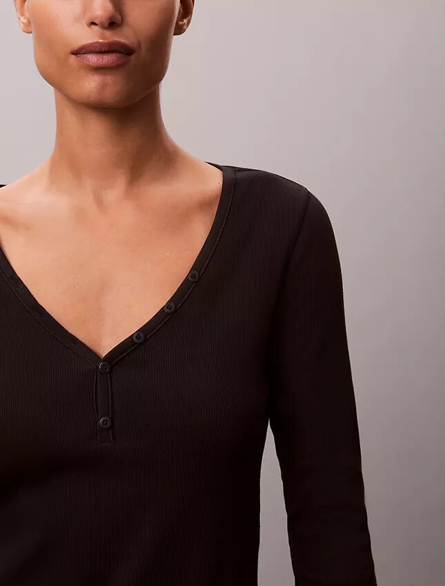 T-shirt Henley in cotone Cotton Stretch a costine T-shirt Henley in cotone Cotton Stretch a costine