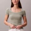 T-shirt in cotone a costine