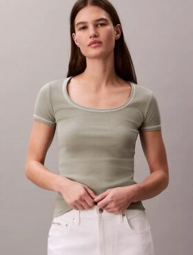 T-shirt in cotone a costine