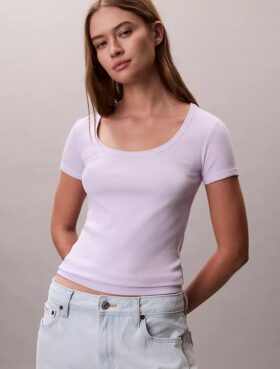 T-shirt in cotone a costine