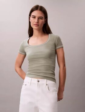 T-shirt in cotone a costine